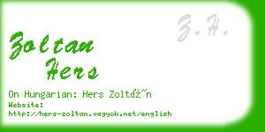 zoltan hers business card